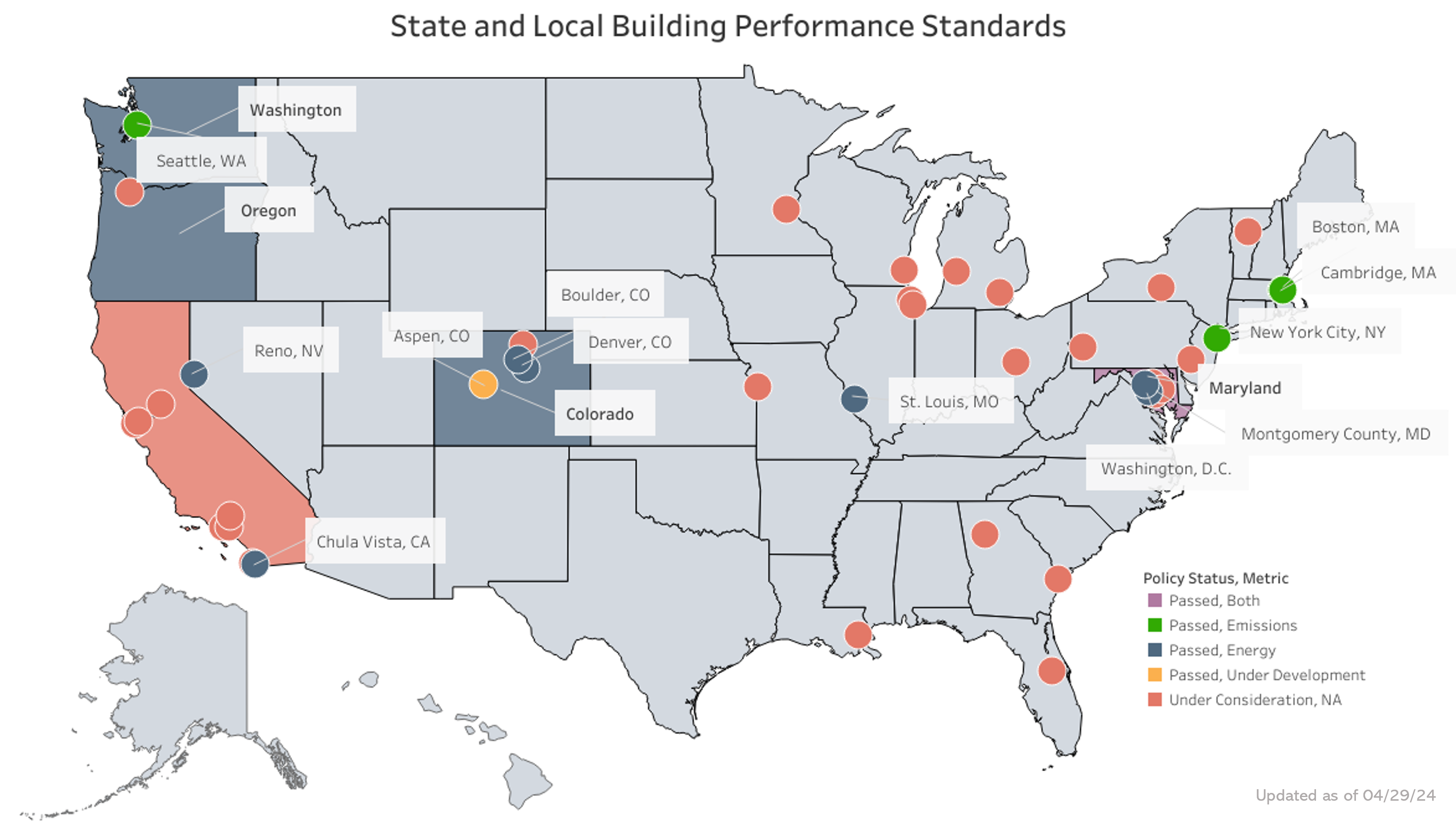 Map of State and Local Adoption of Building Performance Standards