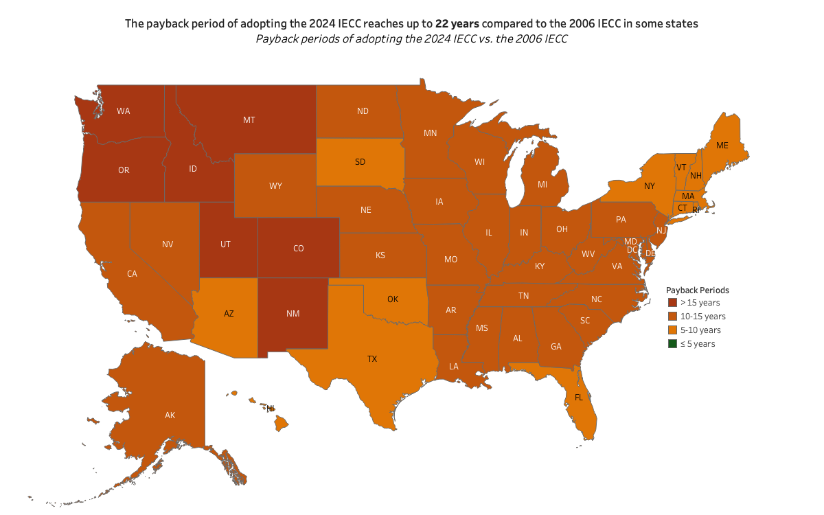 Energycodes Residential SF IECC 21 Costs and Paybacks Map