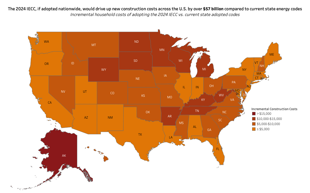 Energycodes Residential SF IECC 24 State Costs and Paybacks Map
