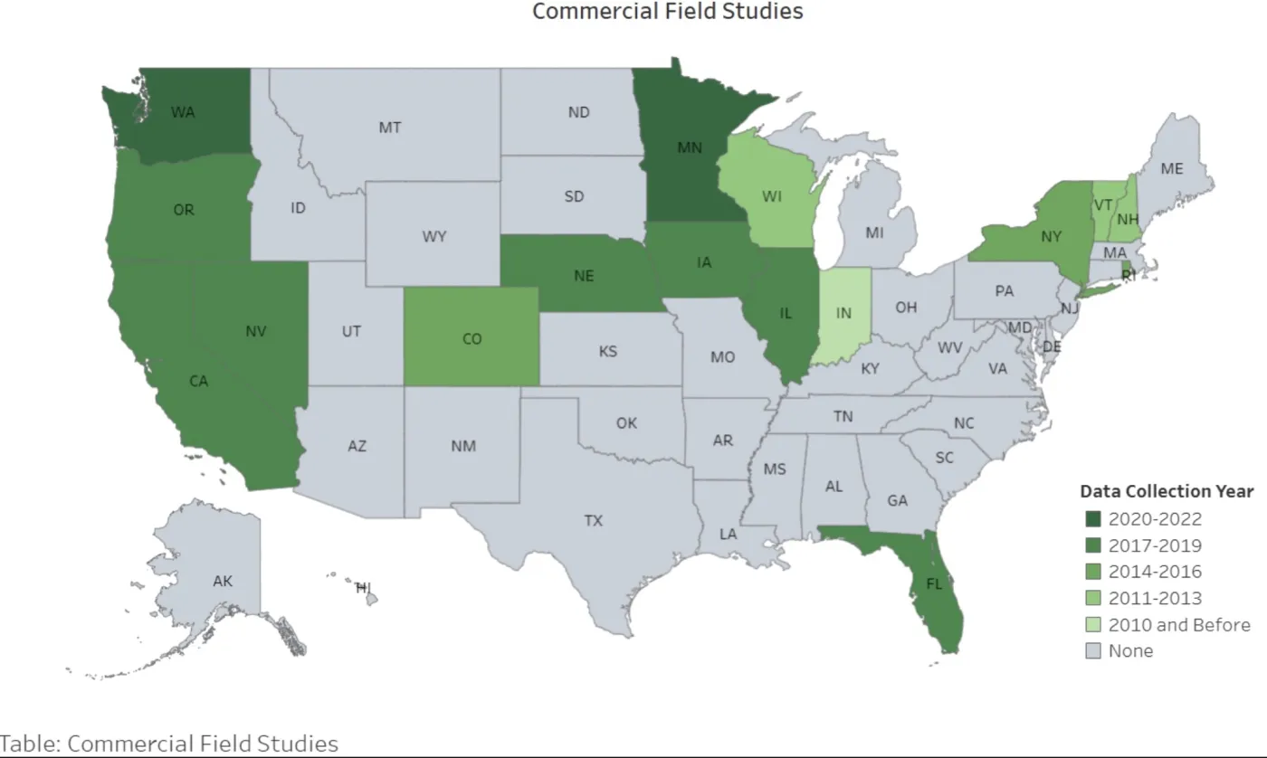 Commercial Field Studies USA Map